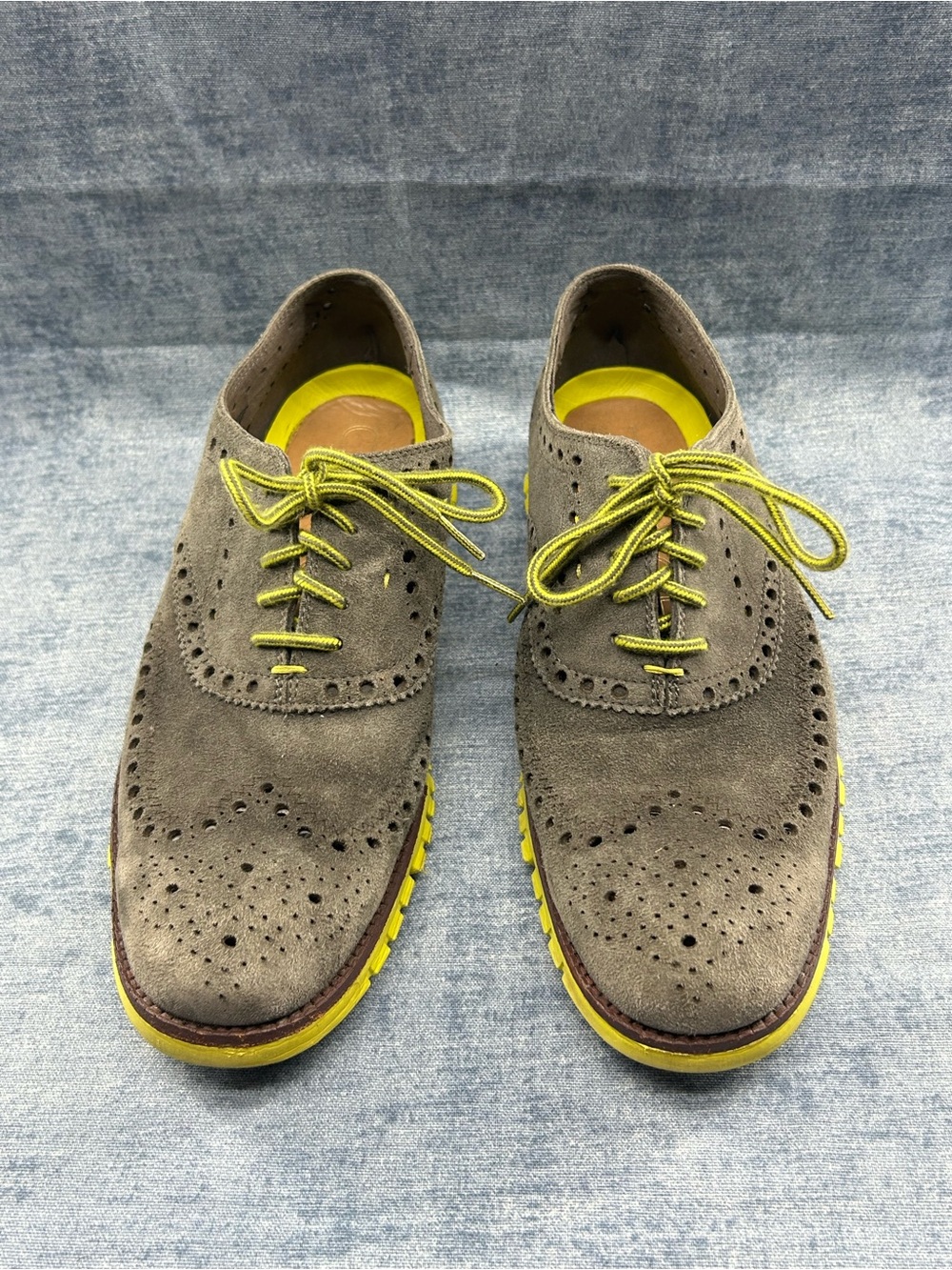 Cole Haan Zerogrand wingtip Oxford  lace up men’s 10.5M grey green suede modern - Picture 2 of 12